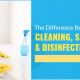 The difference between disinfecting, sanitizing and cleaning