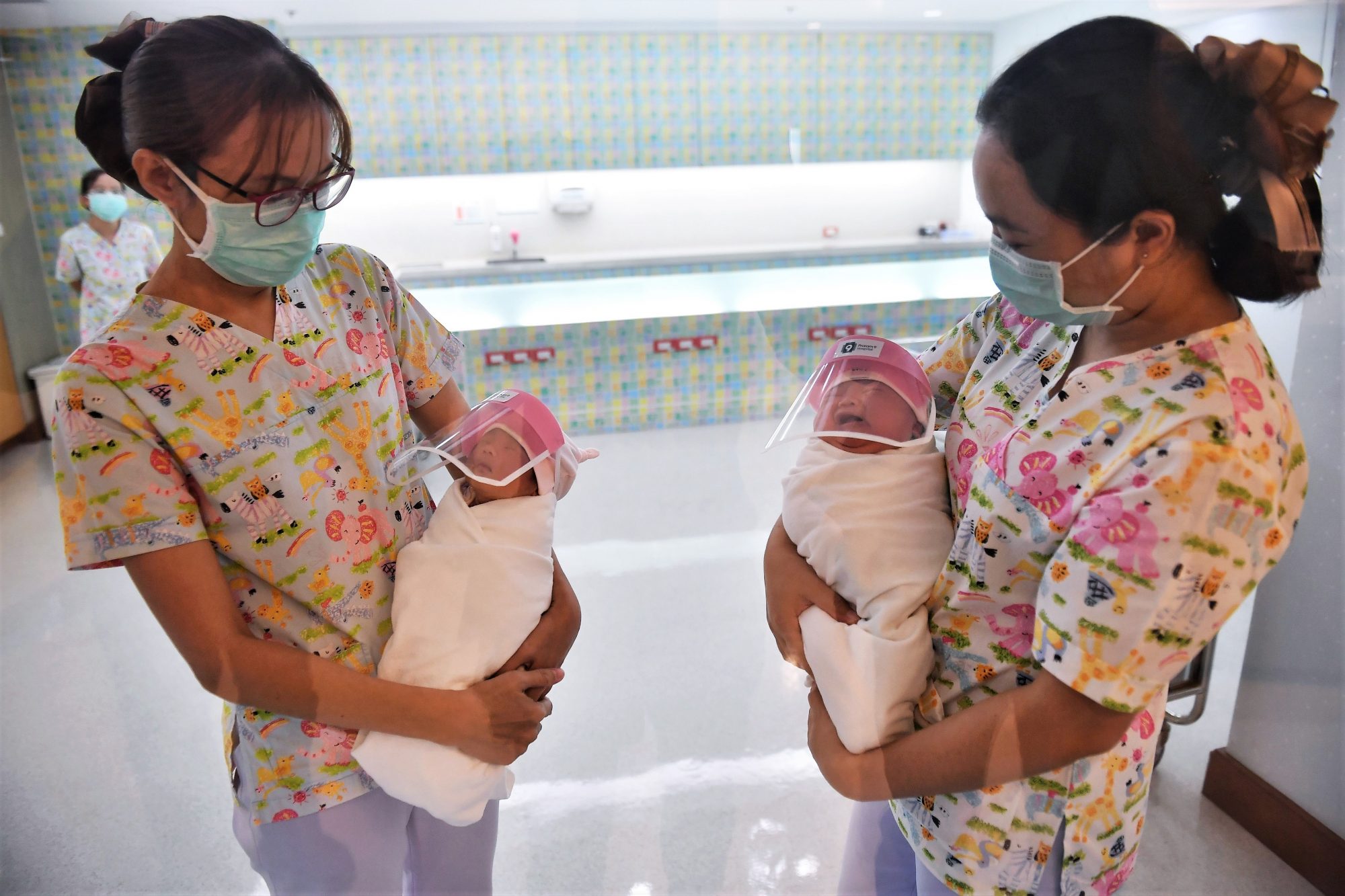 newly born babies face shields