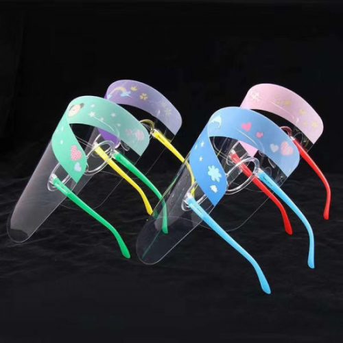 Kids-Children-Protective-Visor-Transparent-Clear-Anti-Fog-Safety-Plastic-Face-Shield-with-Glasses