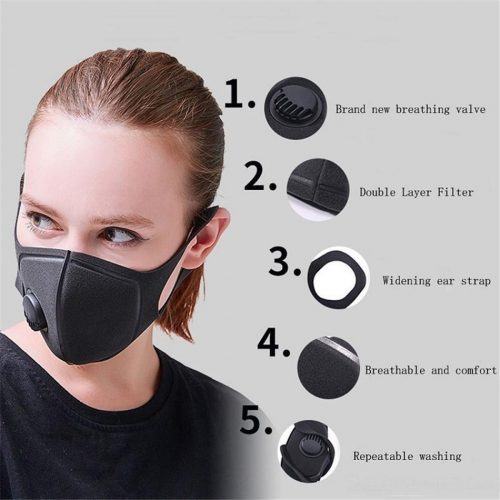 washable nose mask with valve