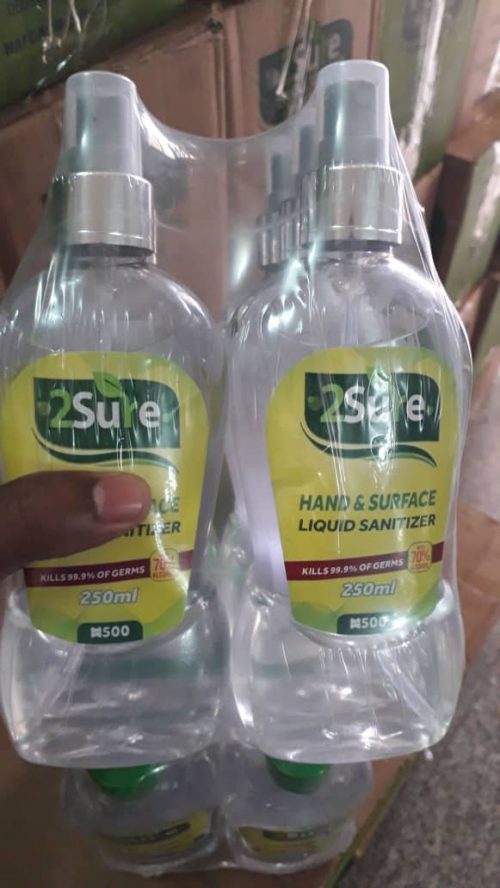 250ml Gel/Liquid 2Sure Hand and Surface Sanitizer (2pieces) - Image 3