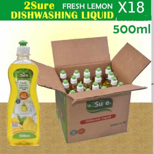 2sure fresh lemon dishwashing liquid 500ml X18 CARTON