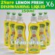 2sure lemon fresh dishwashing liquid 250ml x6