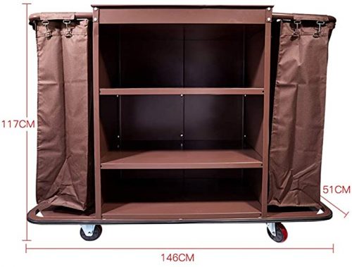 Housekeeping cart, 3 Shelves, 2 venyl Bags