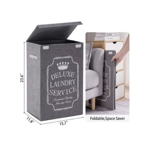 72L Foldable Laundry Bag Deluxe Basket (Grey) 