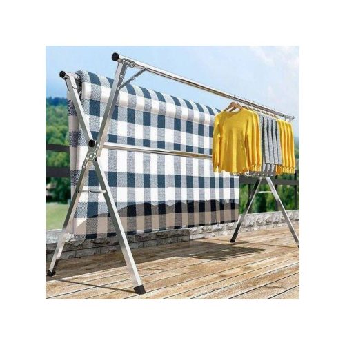 Outdoor Foldable Telescopic Clothes Dryer Rack — affordable garment racks in Lagos by Cleaneat Integrated Service.