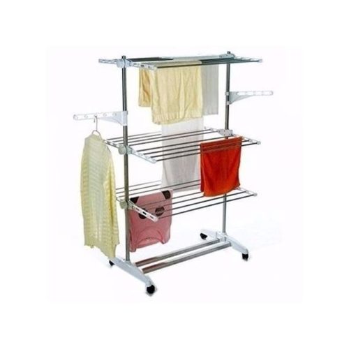 3 Layers Indoor and Outdoor Clothes Hanger, sturdy and space-saving, affordable clothes racks in Lagos by Cleaneat Integrated Service.