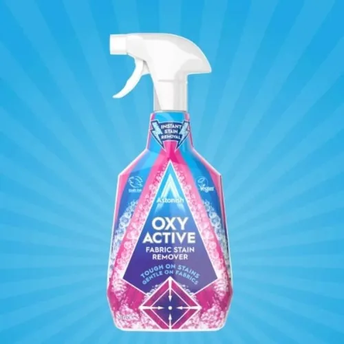 Twin-pack Oxy Active Fabric Stain Remover – 750ml bottles for upholstery and fabric care, supplied by Cleaneat.