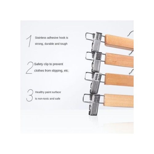 Wooden Skirt Hangers with Adjustable Clips - Image 4