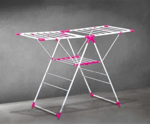 Foldable baby and adult cloth hanger dryer with multiple arms, space-saving design, durable build, and affordable clothing hanger from Cleaneat Integrated Service.
