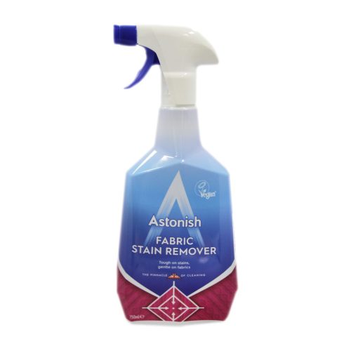 Bottle of Astonish Fabric Stain Remover 750ml – powerful pre-wash spray for fabrics, supplied by Cleaneat Integrated Service, ideal for homes and laundries in Lagos.
