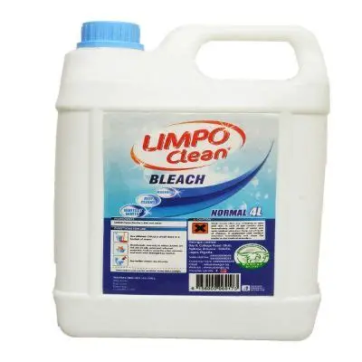 Limpo Clean Normal Bleach 4Ltr bottle supplied by Cleaneat Integrated Service — trusted disinfectant and stain remover in Lagos, Nigeria.