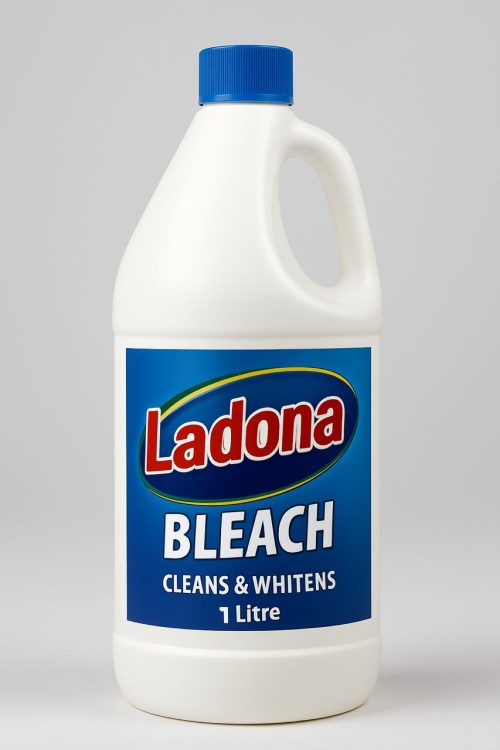 Ladona Bleach 1 Litre bottle supplied by Cleaneat Integrated Service – powerful formula for deep cleaning and stain removal, labeled as the best stain remover Nigeria.