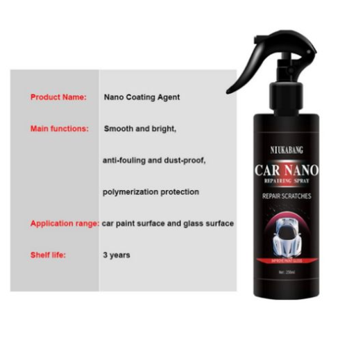 Man applying DIY ceramic coating spray to car body for easy protection.