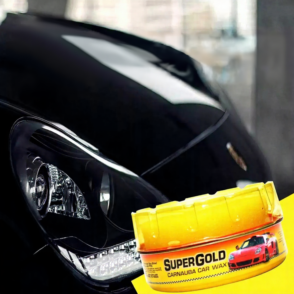 Close-up of black car paint after using swirl mark remover polish for a flawless finish.