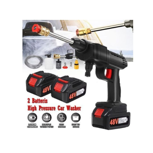 Thick white snow foam being applied to a vehicle using a foam cannon and pressure washer