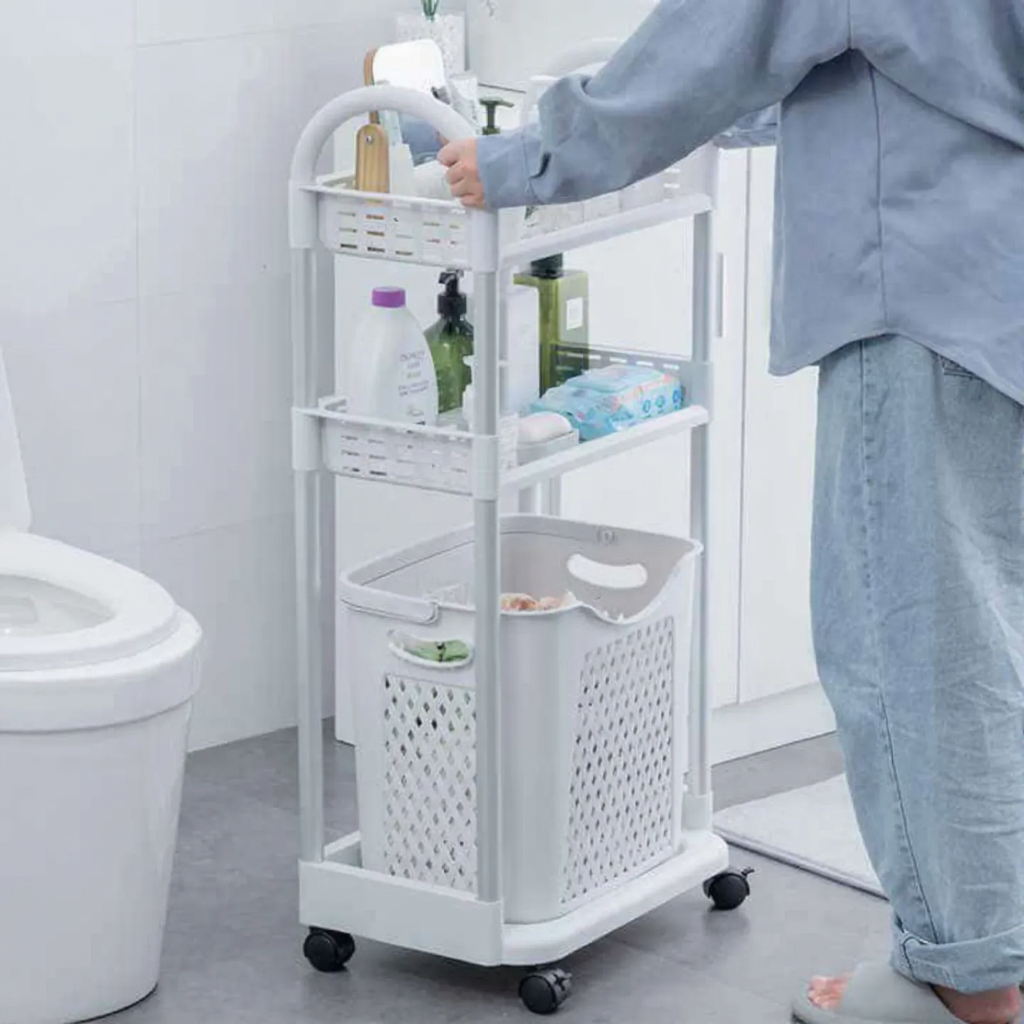 plastic laundry basket with wheels