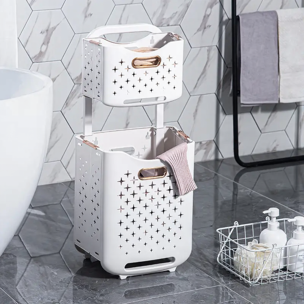 plastic laundry basket with wheels