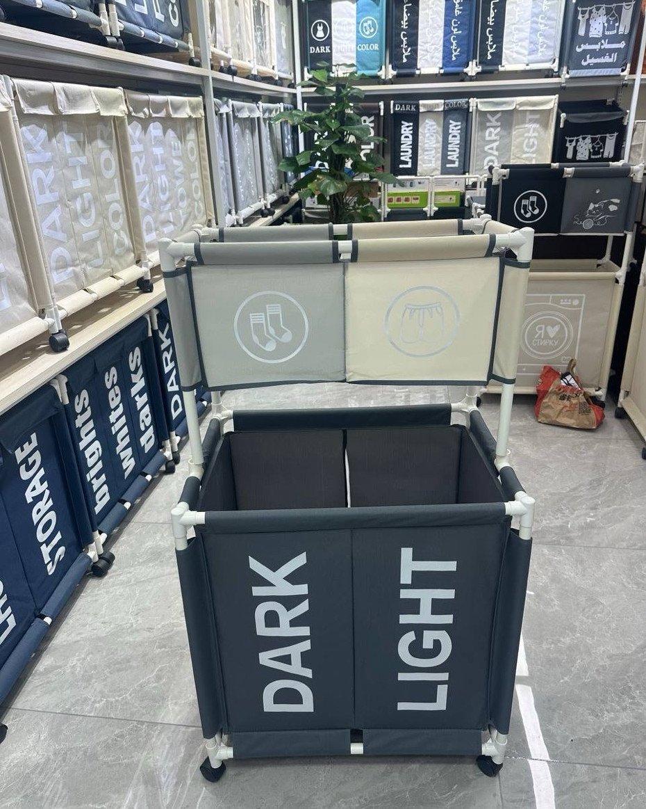 High Quality Double-layer Laundry Basket With 2 Compartments - Image 4