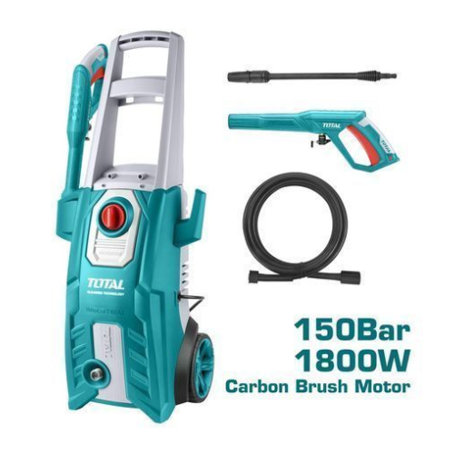 Pressure washer gun with foam cannon attachment spraying thick snow foam onto a vehicle.