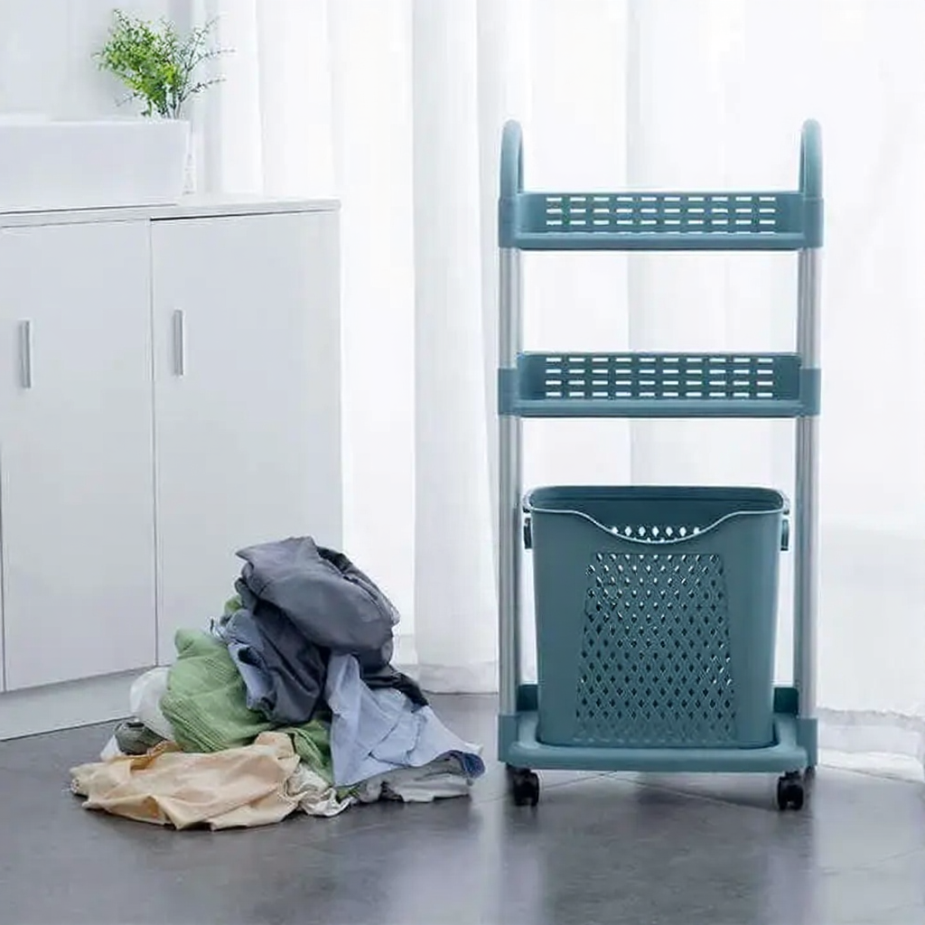 plastic laundry basket with wheels