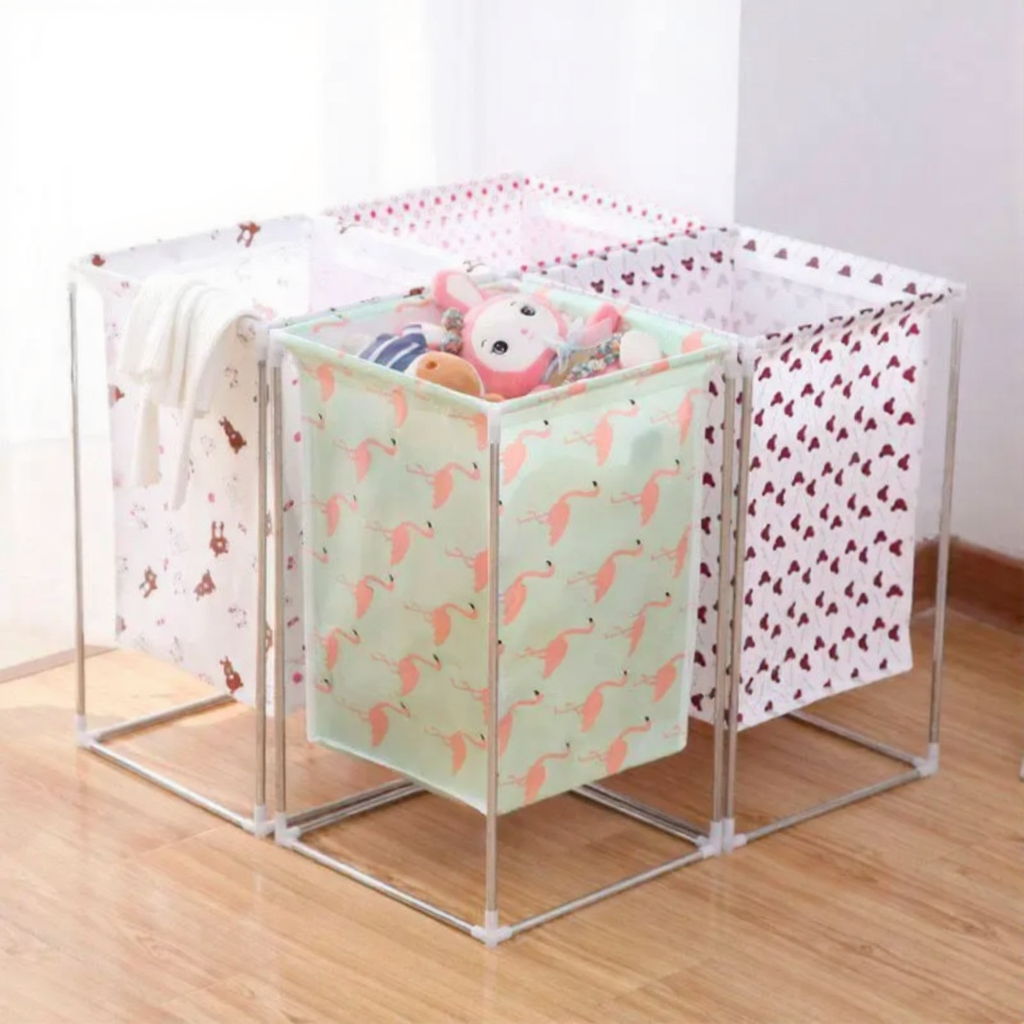 laundry cart with storage