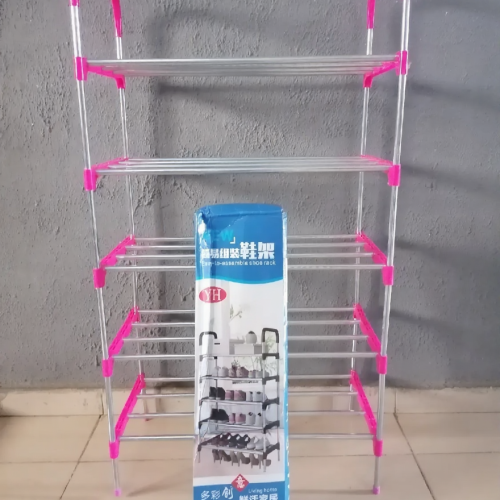 5 Layer Shoe Rack - Black /Steel Shoe Rack