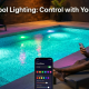 Smart swimming pool lighting systems controlled with mobile phone