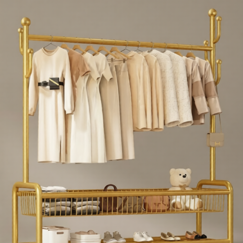 Luxury Clothing Hanger With Storage Basket