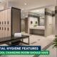 Swimming pool changing room with clean hygienic lockers