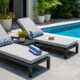 Chlorine resistant pool furniture materials by swimming pool