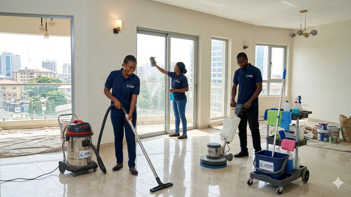 Affordable post-construction cleaning service in Lagos by Cleaneat
