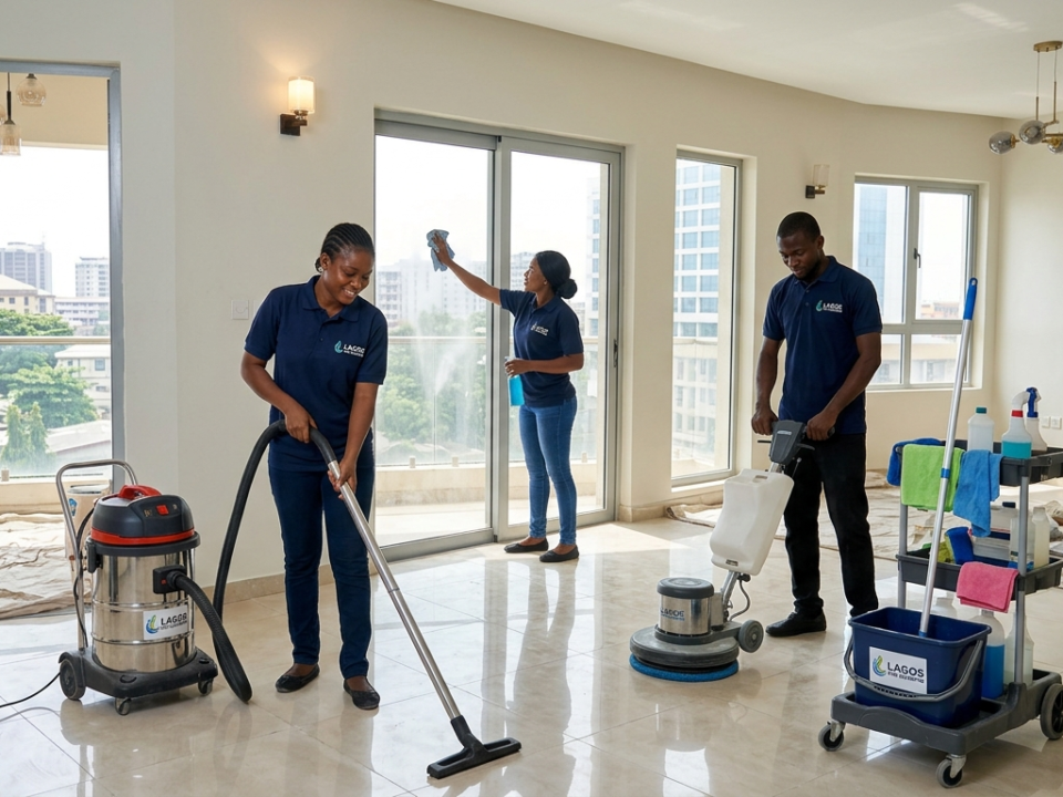 Affordable post-construction cleaning service in Lagos by Cleaneat