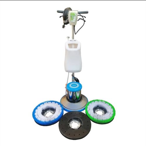 Genius Brother walk-behind floor scrubber cleaning commercial floor in Nigeria